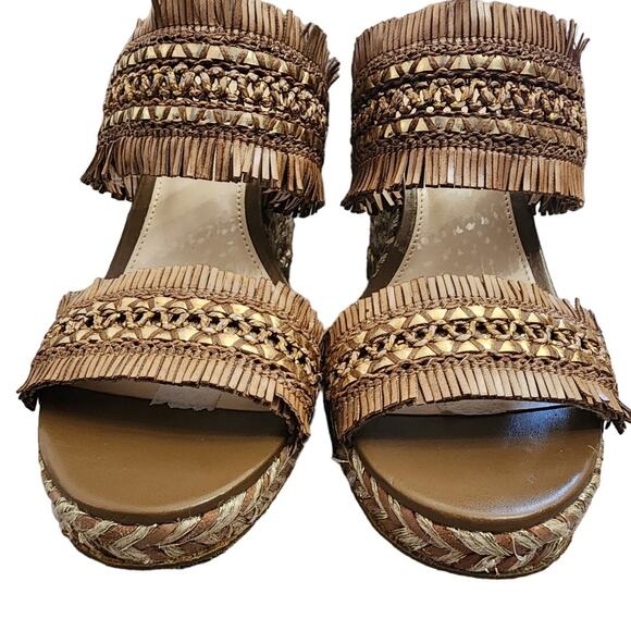 Vince Camuto Brown Espadrille Wedge Sandals, Size 7.5M - Picture 3 of 7